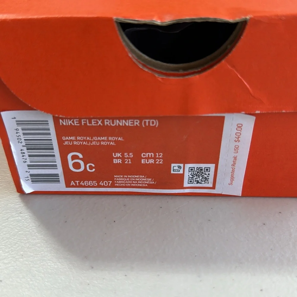 Nike Toddler Flex Runner Blue Slip-On Shoes Size 6c - Picture 5 of 6